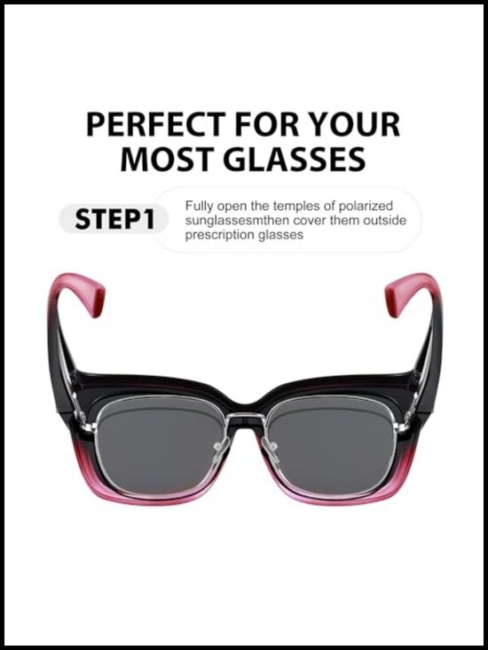 Fit Over Glasses Polarized Sunglasses 2 Pack UV Protection Wrap Around Shades main image 4
